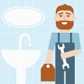 Plumber occupation Ã¢â¬â flat vector illustration